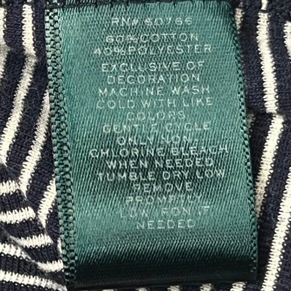 Ralph Lauren Nightgown M Navy Blue White Stripe Long Sleeve Sleep SKYKH 813938T - Picture 10 of 15